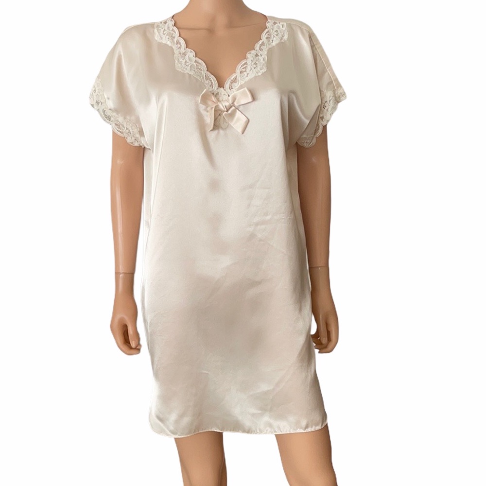 Vintage Victoria Secret gold label soft pink satin nighty